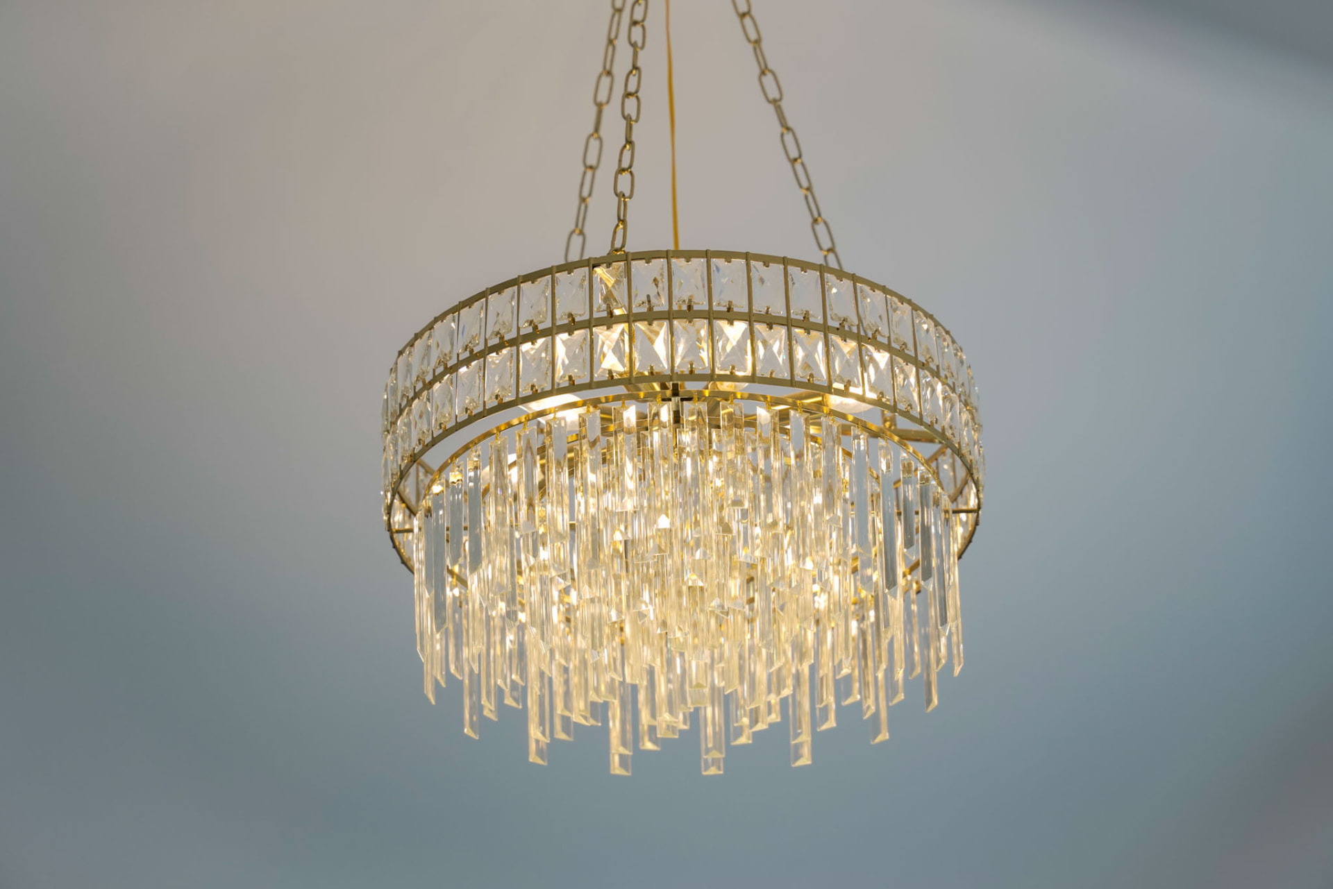 Byler Residence — crystal and brass chandelier detail — KB Builders, Central Pennsylvania